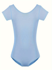 Girls Cotton Short Sleeve Ballet Leotard Romper