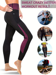 High Waist Sauna Leggings Workout Pants With Zippered Pocket