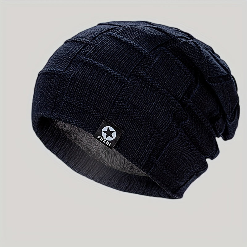 Men's Thick Padded Knitted Cap for Winter