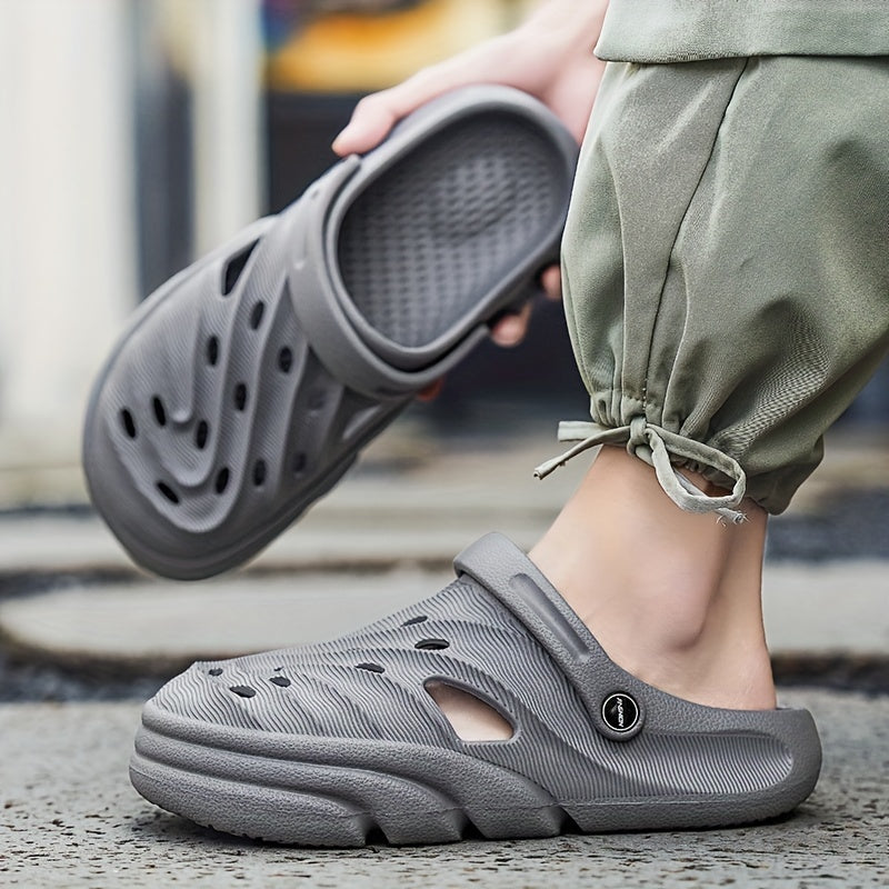 Men's Lightweight Comfy Clogs Hollow Out Non Slip Garden Shoes