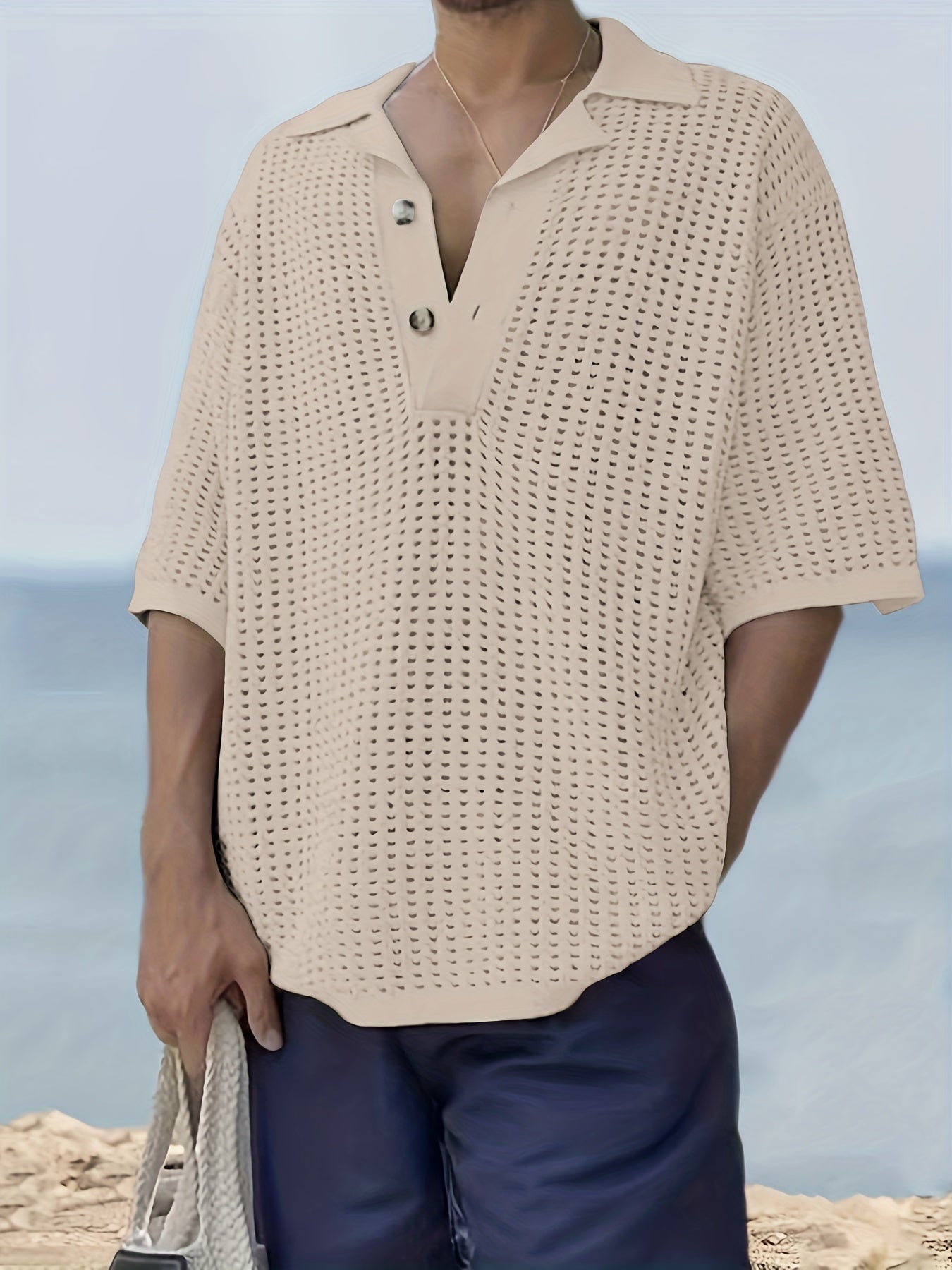 Sleeveless V Neck Sweater for Men High Stretch Casual Pullover