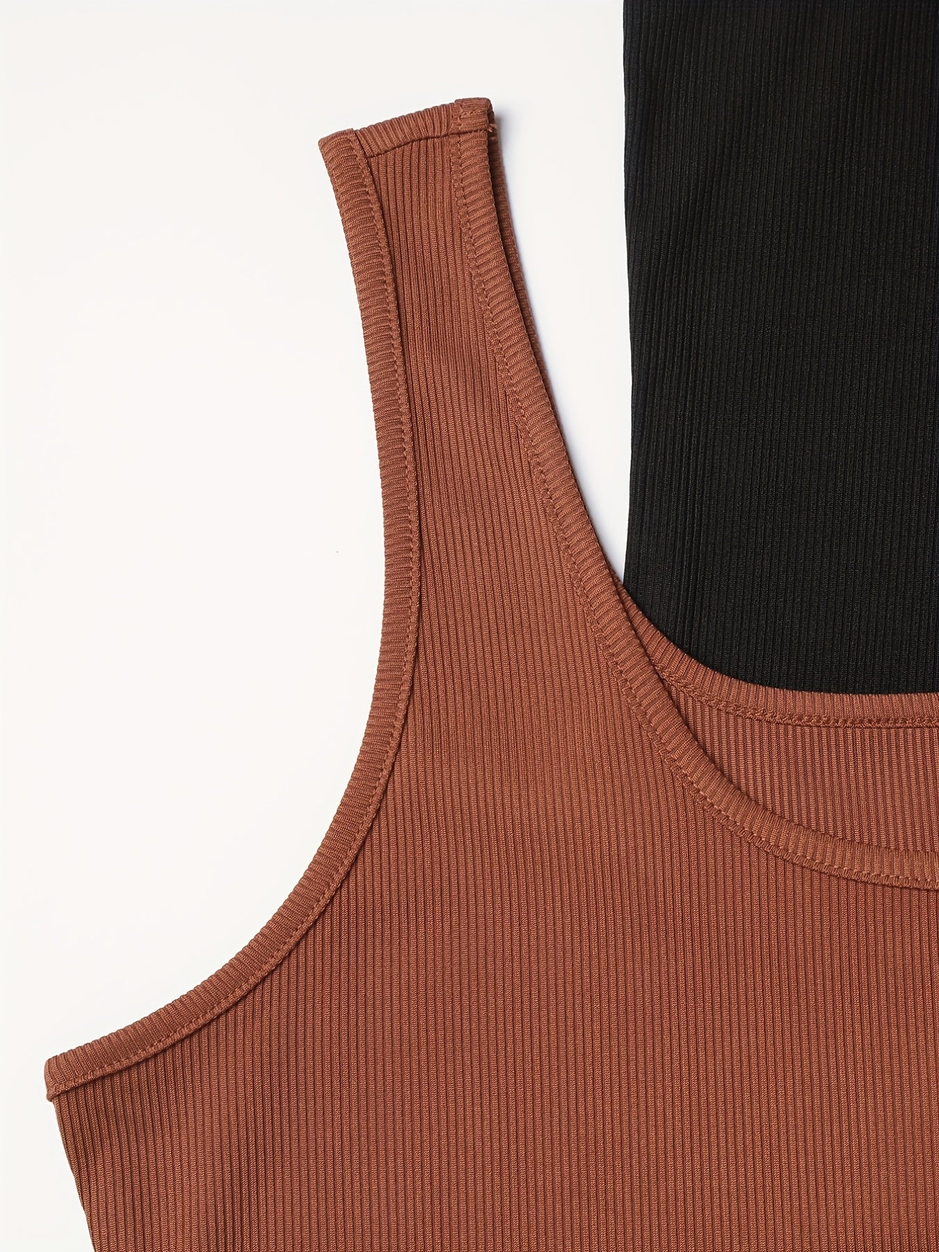 4 Pack Plus Size Ribbed Round Neck Tank Top High Stretch