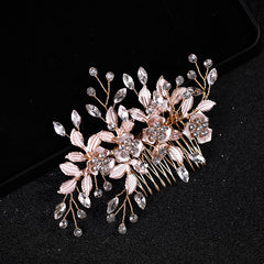 Leaf Rhinestone Hair Comb Hairpin for Party Favor Decorations