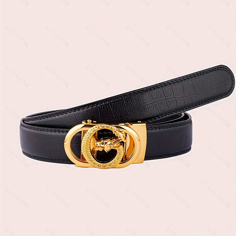 Golden Dragon Stone Pattern Belt For Men