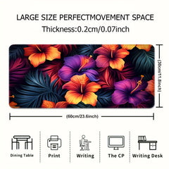 Multicolour Flowers Pattern Mousepad Desk Mat Anti Slip Office Mouse Pad