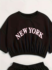 Women's Sporty Loungewear Set Crop Top & Drawstring Short