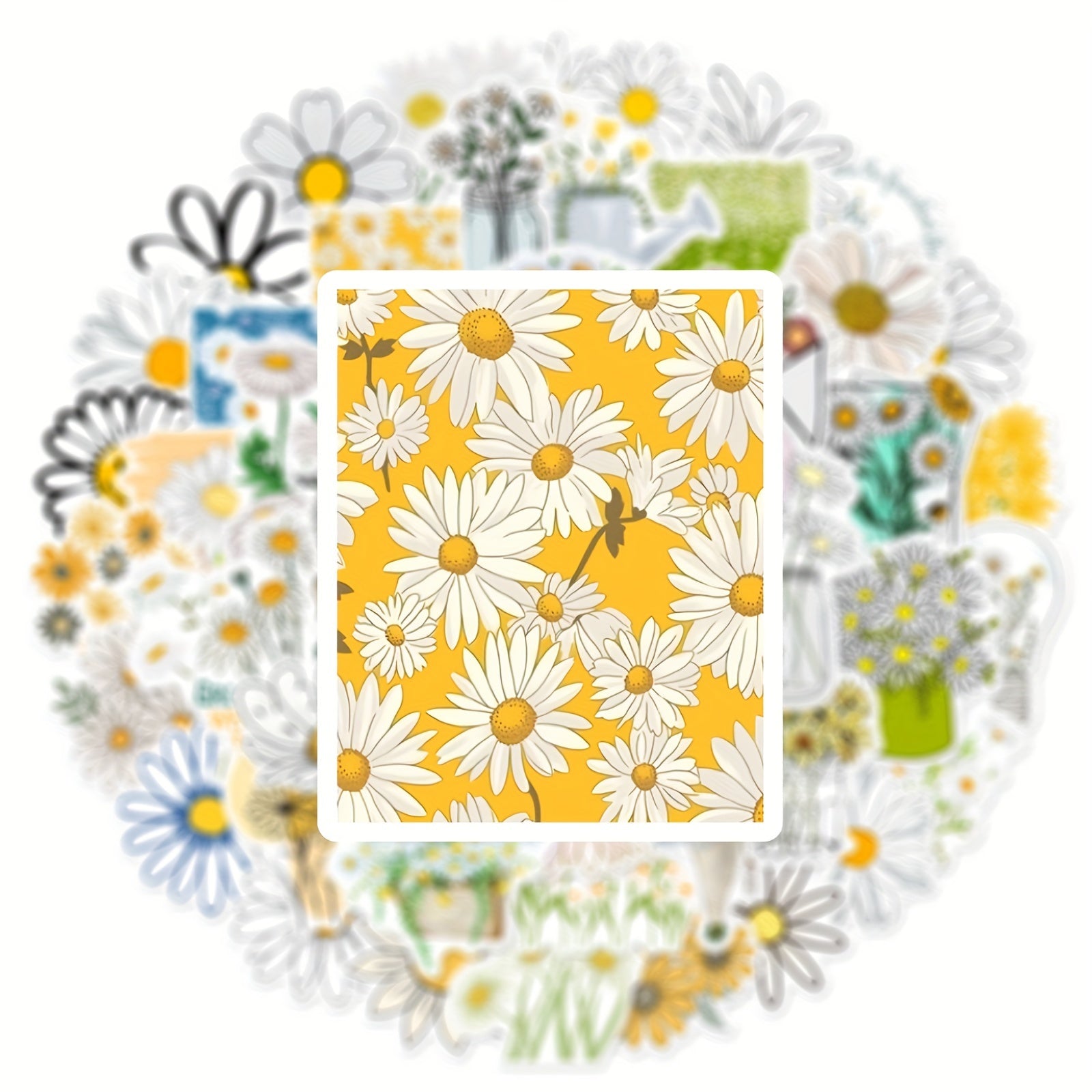 50Pcs Daisy Graffiti Stickers Waterproof DIY Creative Stickers