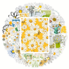 50Pcs Daisy Graffiti Stickers Waterproof DIY Creative Stickers