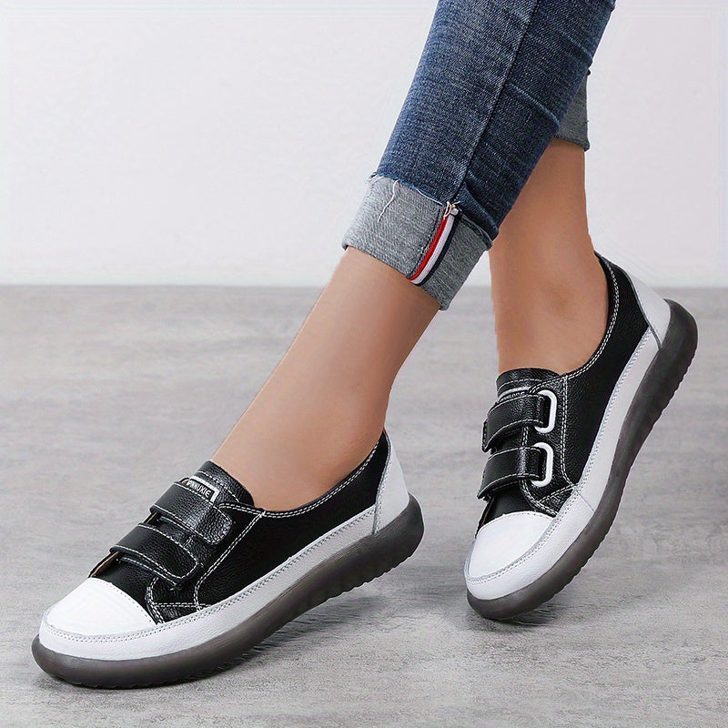 Women's Hook & Loop Sneakers Casual Flat Shoes Comfy Walking Shoes