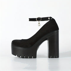 Faux Pearl Block Heels Stylish Party Pumps