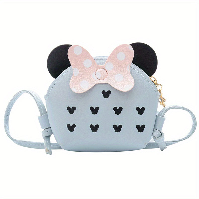 Kids Cartoon Bow Decor Crossbody Bag Waterproof Shoulder Bag