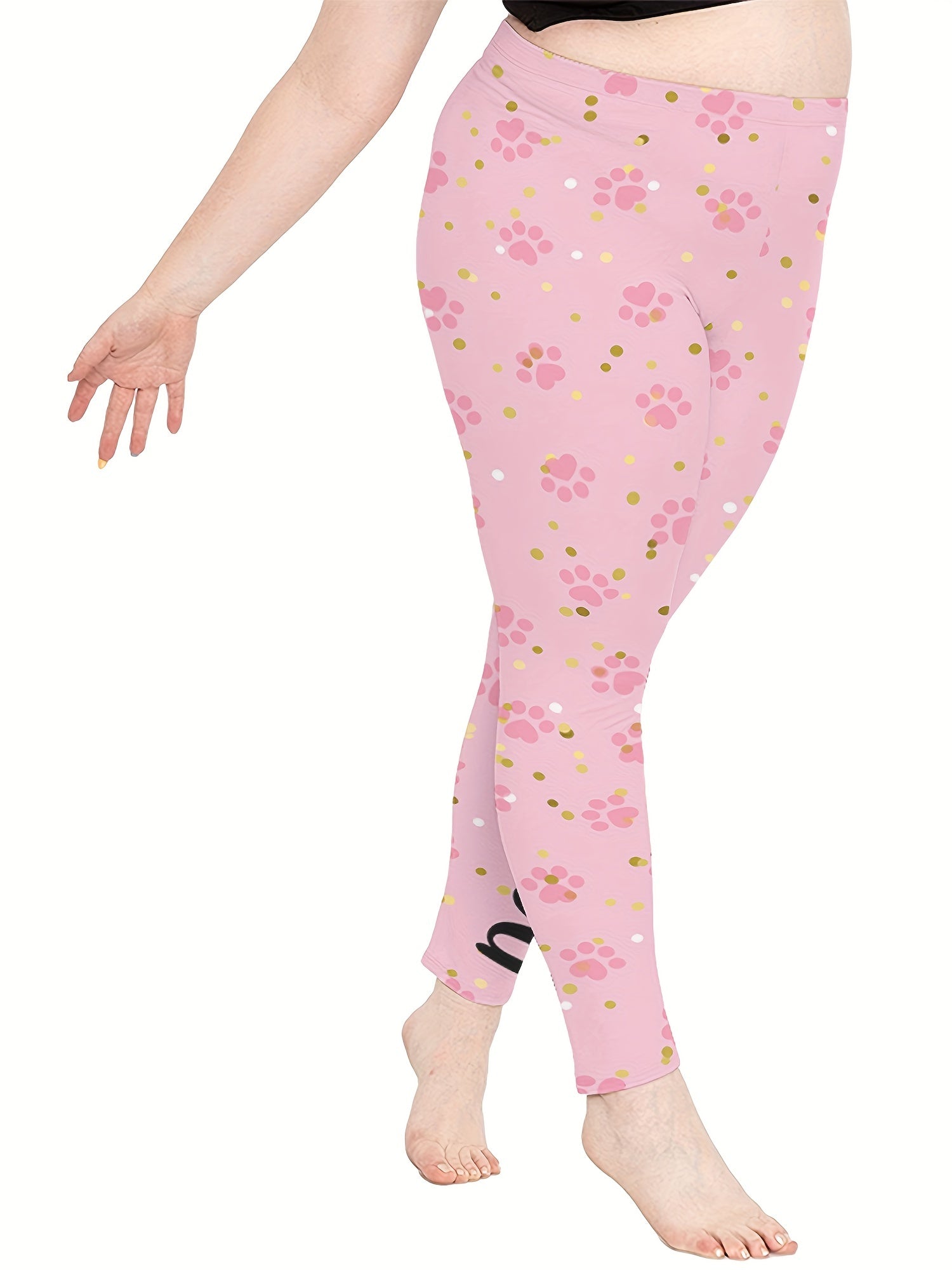 Puppy & Paw Print High Rise Skinny Yoga Pants