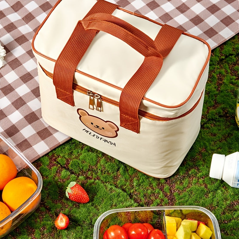 Bear Insulated Bag Aluminum Foil Waterproof Stain-proof Outdoor Picnic