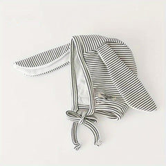 Baby Striped Rabbit Ear Cap For Spring And Autumn 33cm