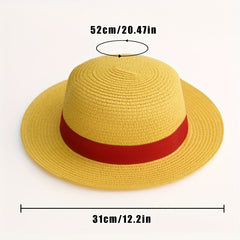Yellow Straw Hat Summer Cosplay Cap Beach Cap Women Men