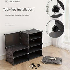 1pc Shoes Rack w/ Dustproof Door & Standing Design Household Storage Organizer