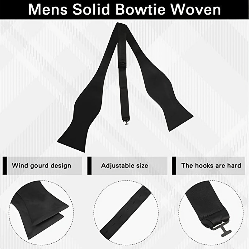 Men's Silk Solid Bow Tie For Wedding