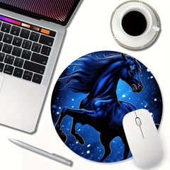 Cartoon Horse Pattern Round Mouse Pad for Office Computers Laptop