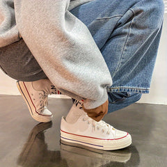 Women's Canvas Lace Up Sneakers Comfortable Low Top Shoes