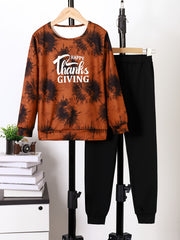 Boy's HAPPY THANKSGIVING Tie Dye 2pcs Set