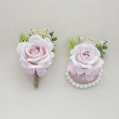 Artificial Rose Wrist Flowers and Men's Chest Flowers for Weddings