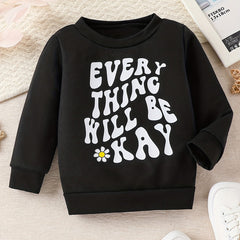 Newborn Baby Letter Print Long Sleeve Sweatshirt Round Neck Pullover