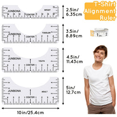 4pcs T Shirt Ruler Guide Vinyl Sublimation Heat