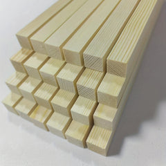 Wood Sticks Square Wooden Dowels Unfinished Hardwood Strips Natural Long