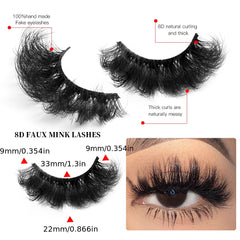 5 Pairs Faux Mink Lashes Dramatic Volume Thick Long Lasting False Eyelashes