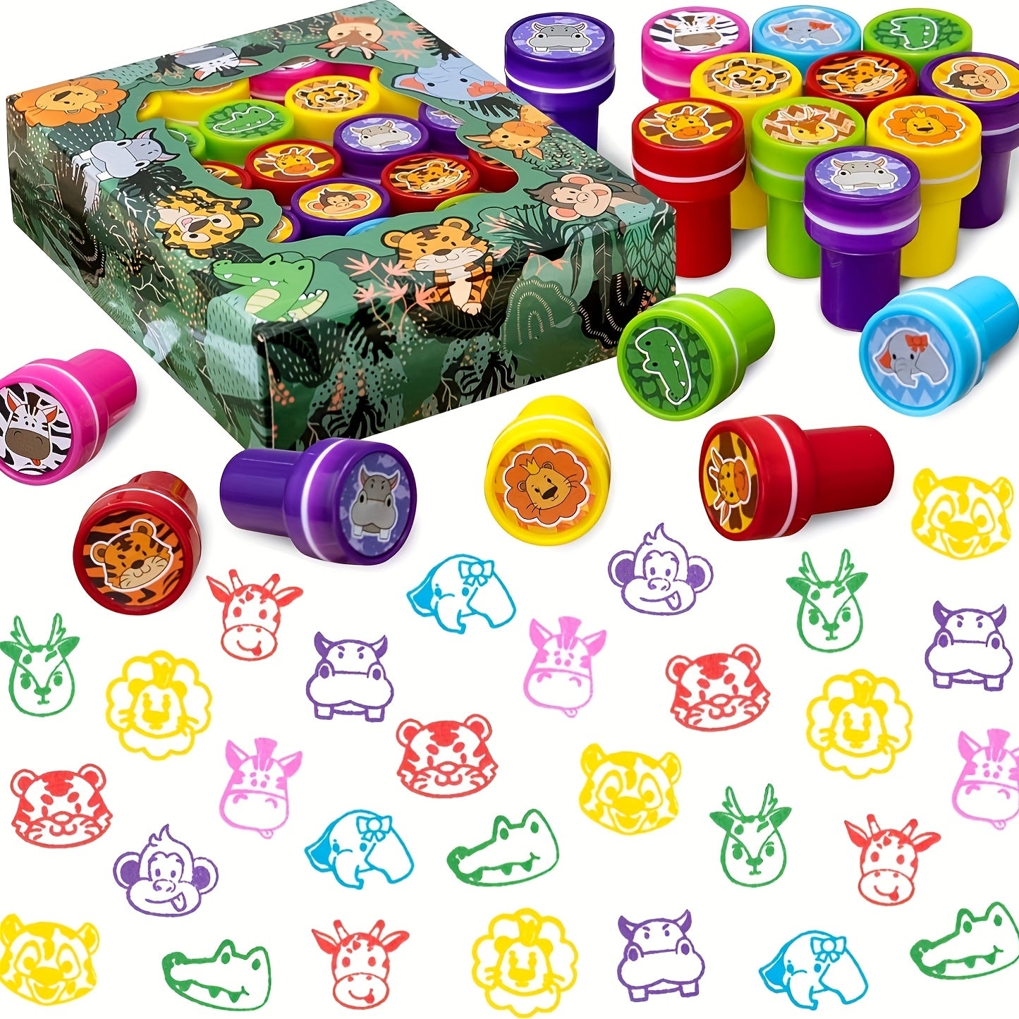 Jungle Adventure Wild Animal Stamps Birthday Party Favors