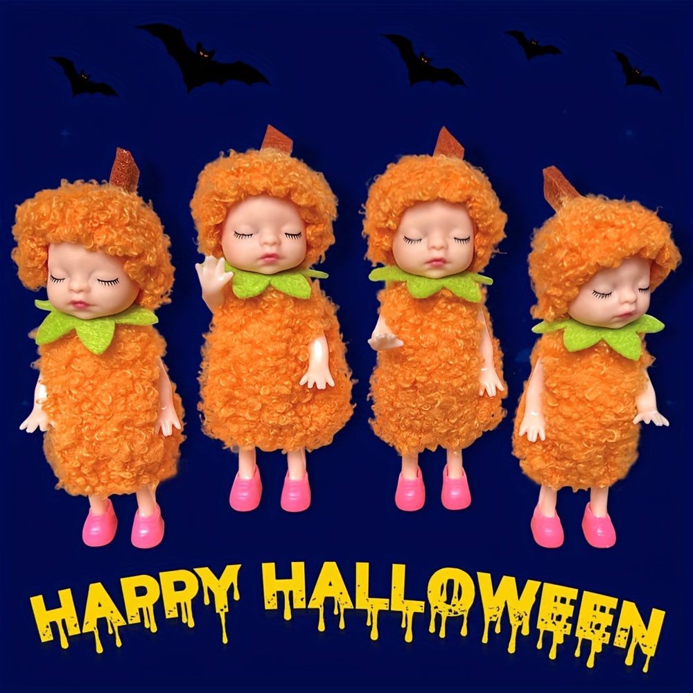 Halloween Pumpkin Elf Ornament Sleeping Pumpkin Elf Mini Doll