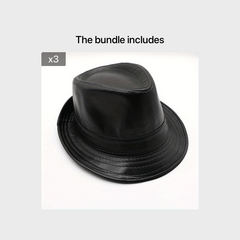 Men's PU Leather Top Hat Jazz Top Hat Outdoor Casual Hat
