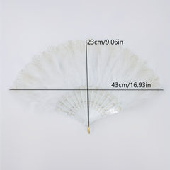 Women's Plush Folding Fan Dance Performance Fan Photography Props