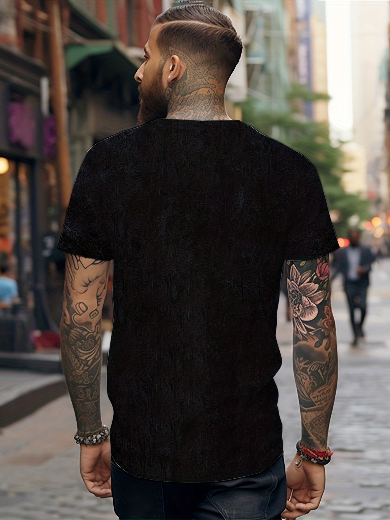 Men's 3D Dog Print T shirt Casual Comfy Crew Neck Tee