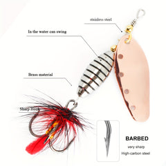 12g Spinnerbait w/ Feather Treble Hook & Metal Spoon Hard Lure for Fish