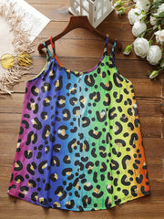 Ombre Leopard Print Tank Top Medium Stretch