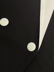 Solid Double Breasted Blazer Long Sleeve Outerwear Women's Clothing
