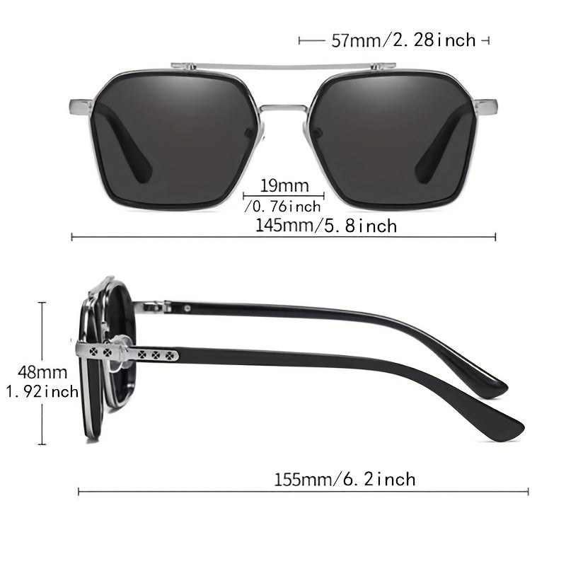 Men's Vintage Polarized Square Sunglasses UV Protection