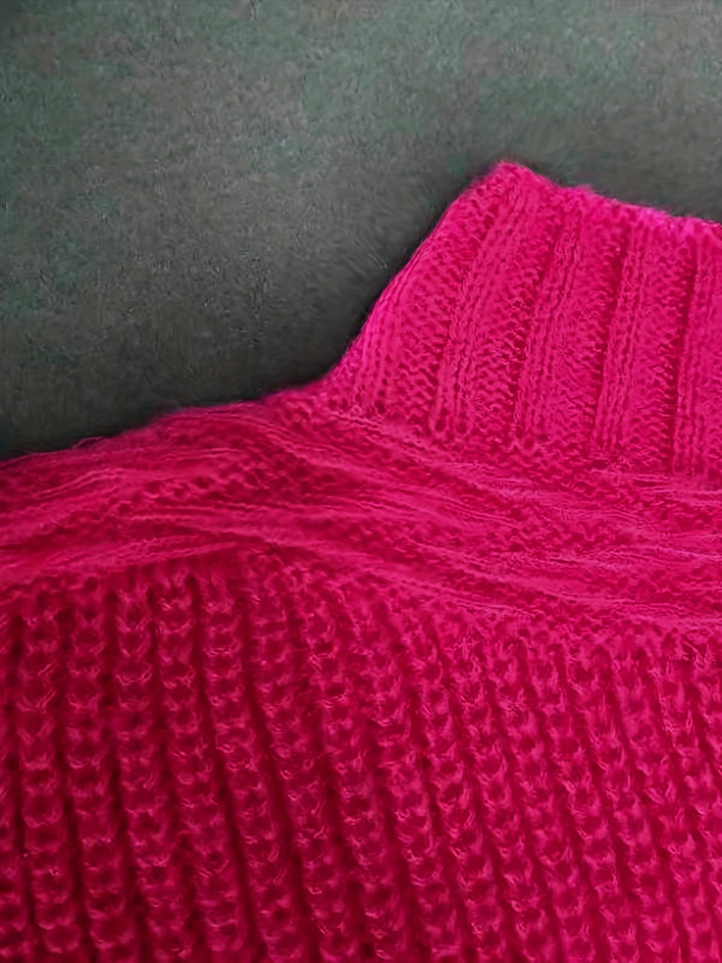 Waffle Pattern Off Shoulder Sweater