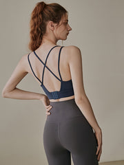 Summer Shockproof Criss Cross Sports Bra Women's Activewear
