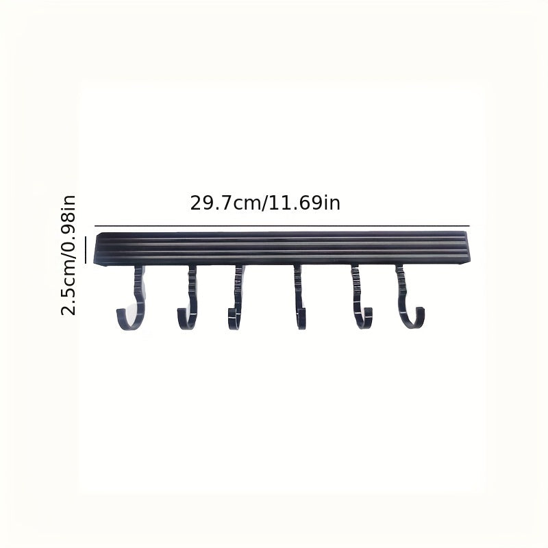 1pc Punching Kitchen Hook Rack Wall mounted Hanging Rod Rack