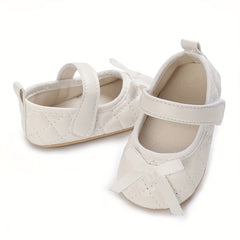 Solid Bowknot Ballet Flat Shoes For Baby Girls