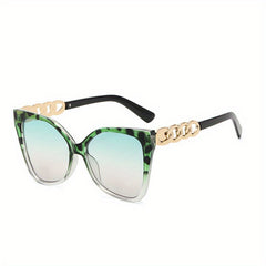 Cat Eye Sunglasses Chain Charm Gradient Glasses Summer Beach Party UV400