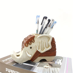 Elephant Pen Holder with Phone Holder and Desktop Storage