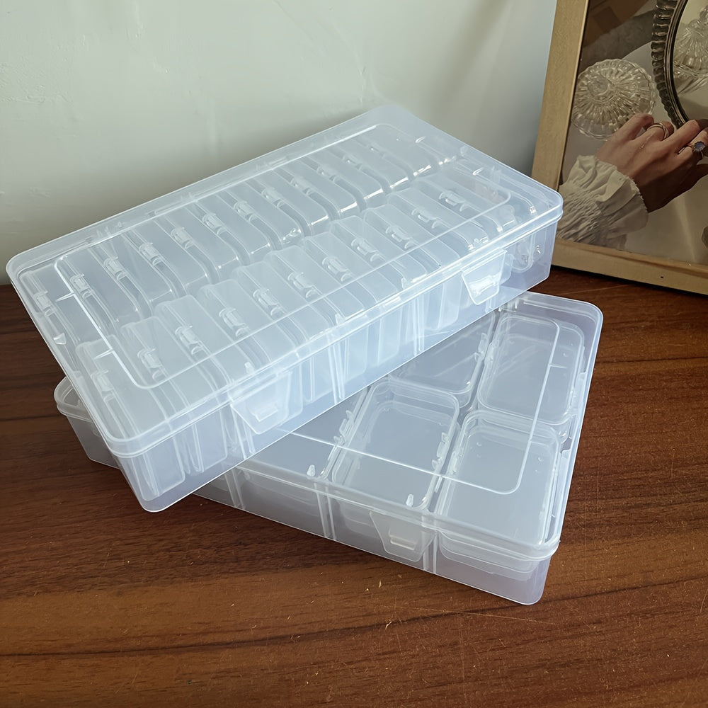 26pcs Plastic Clear Storage Box Organizer Jewelry DIY Art