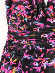 Floral V-Neck Tankini Set