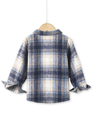 Girls Plaid Long Sleeve Button Down Shirt