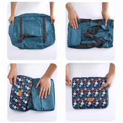 Flower Pattern Tote Canvas Luggage Weekender Bag