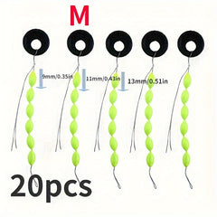 20pcs Fishing Float Set Foam Space Bean String Type Line Stopper Buoys Tackle