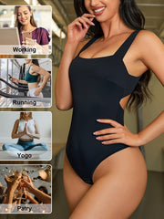 Sleeveless Hollow Back Yoga Tank Top Jumpsuit